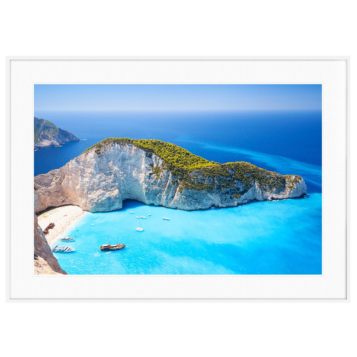 ギリシャ 風景写真 ザキントス島 ナバジオ湾 インテリアアートポスター額装 AS4716