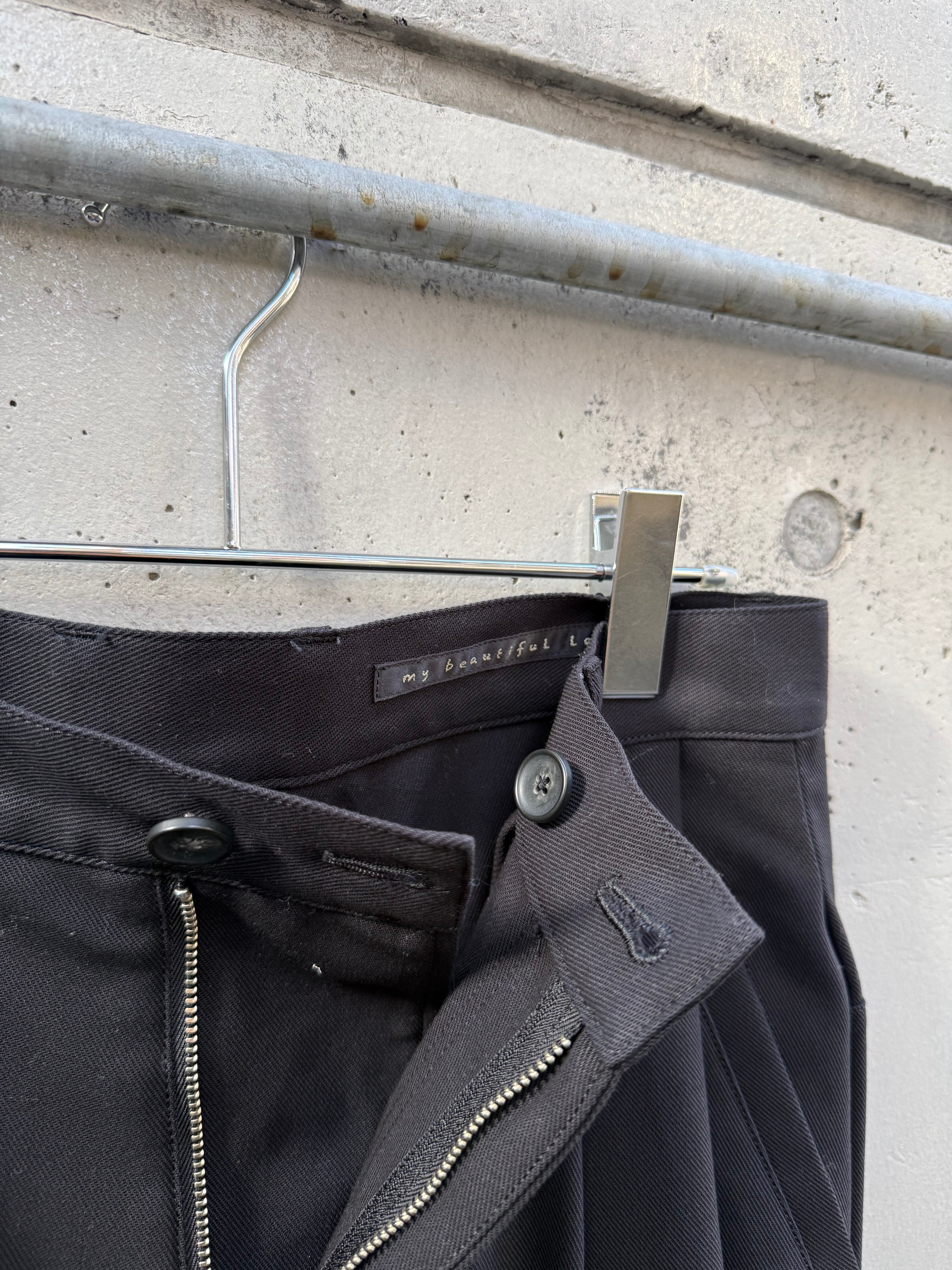 my beautiful landlet』HIGH-TWIST TWILL SIDE TUCK WIDE PANTS
