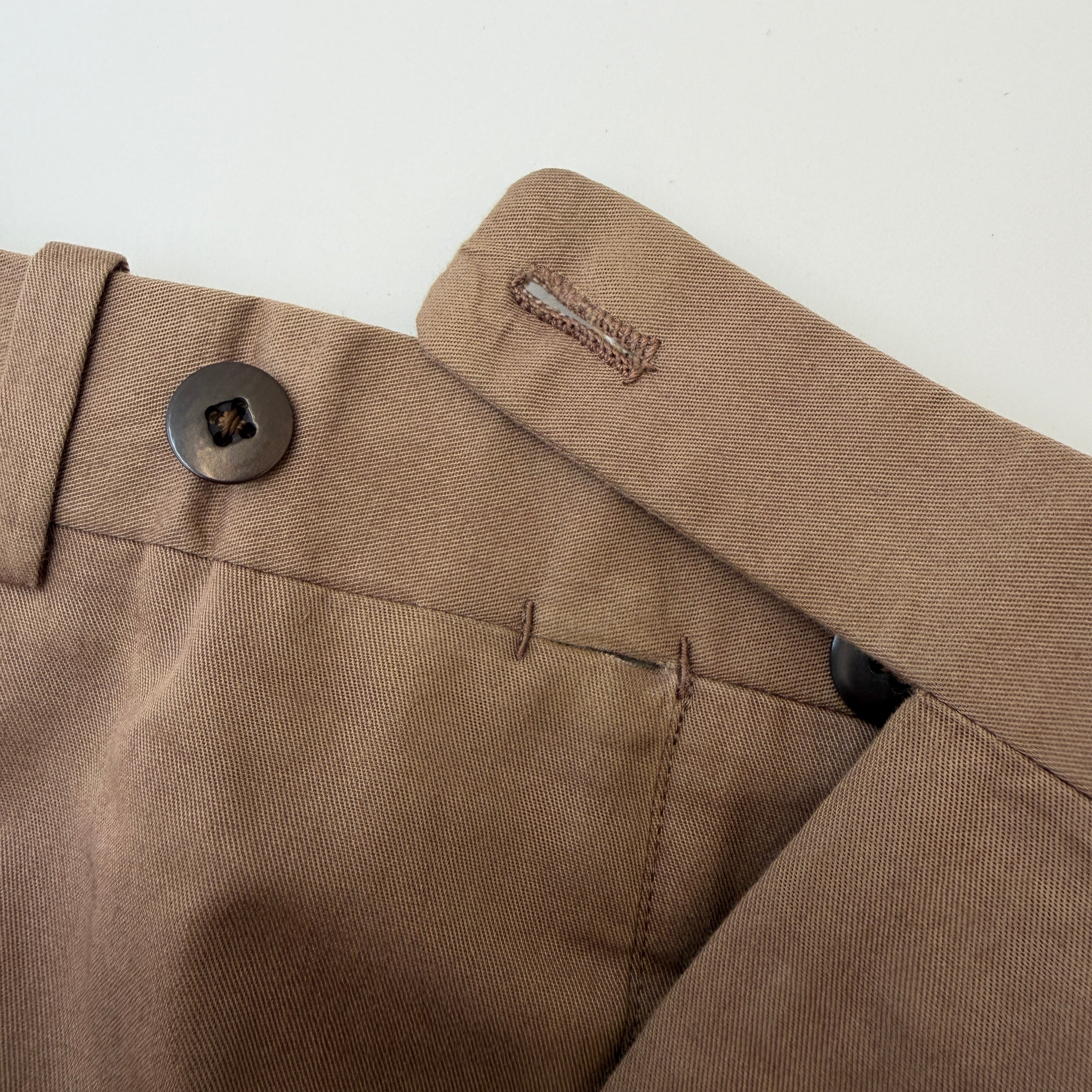 Sartoria Sharon Cotton Pants Brown XS | ASSET VINTAGE アセット