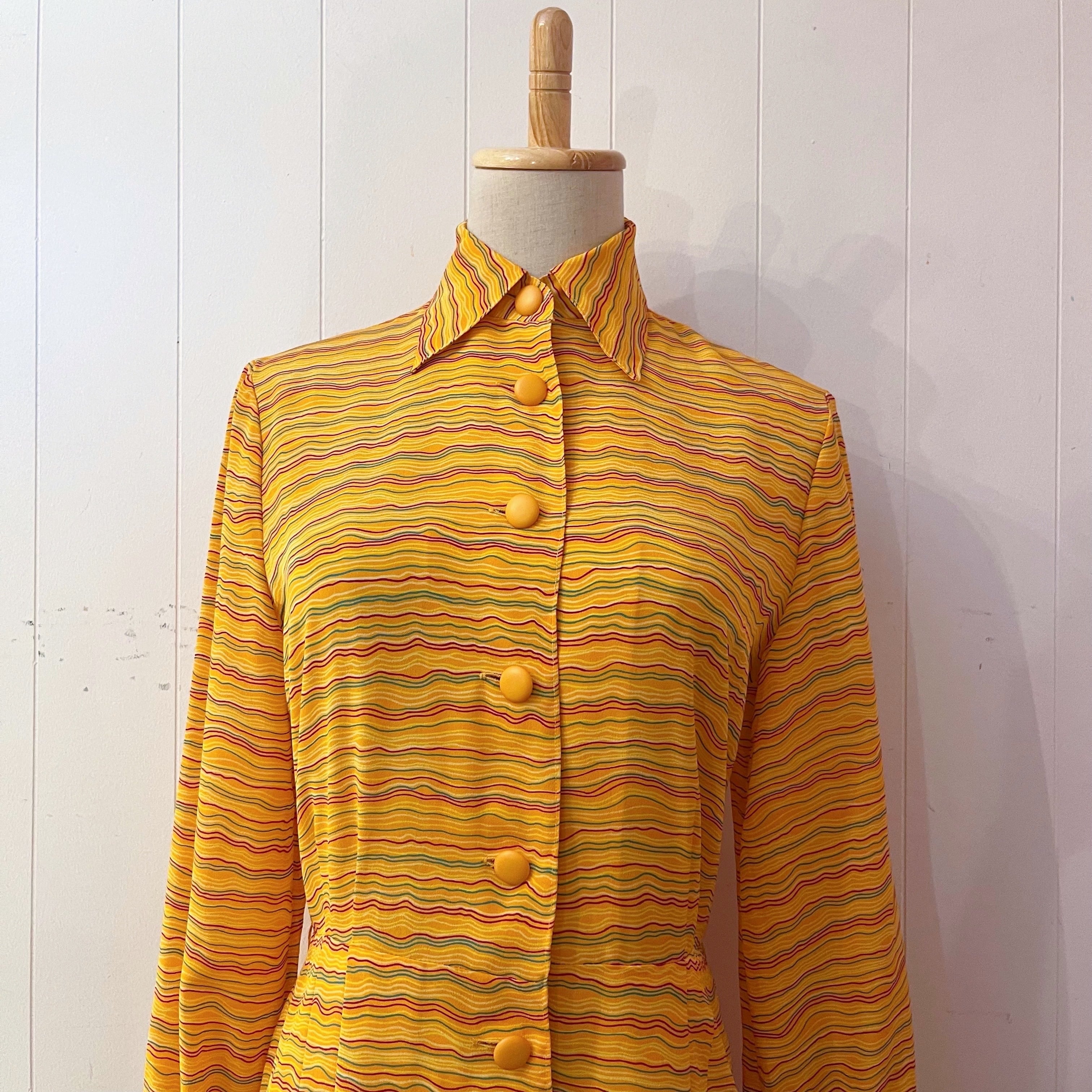 winding stripe yellow one-piece