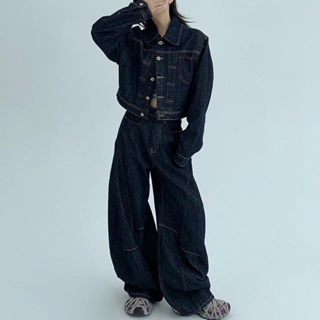 simple denim set-up　デニムシンプルセットアップ　J1269