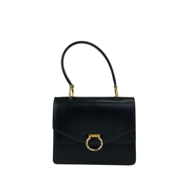 CELINE セリーヌ ハンドバッグ ブラック ガンチーニ レザー vintage ヴィンテージ オールド pvi8pi