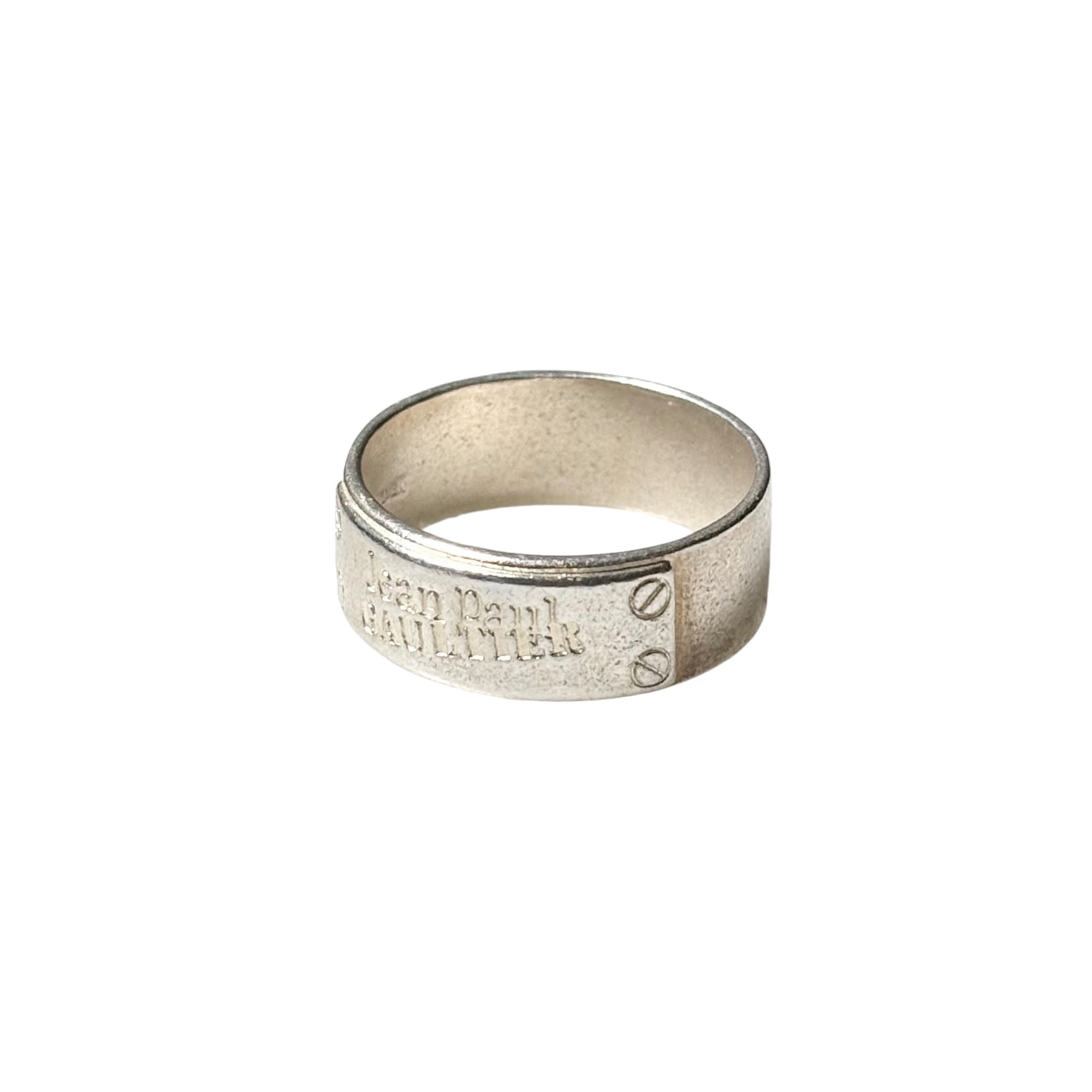 JEAN PAUL GAULTIER silver logo ring | NOIR ONLINE JEAN PAUL GAULTIER silver logo ring | NOIR ONLINE