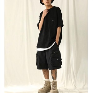 Side pocket design short pants C4417