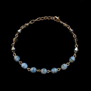 Blue & mirror beads bracelet