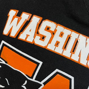 【Russell】ワシントンコミュニティ高校 パンサーズ WASHINGTON PANTHERS ロゴ プリント パーカー スウェット フーディー hoodie M ブラック us古着