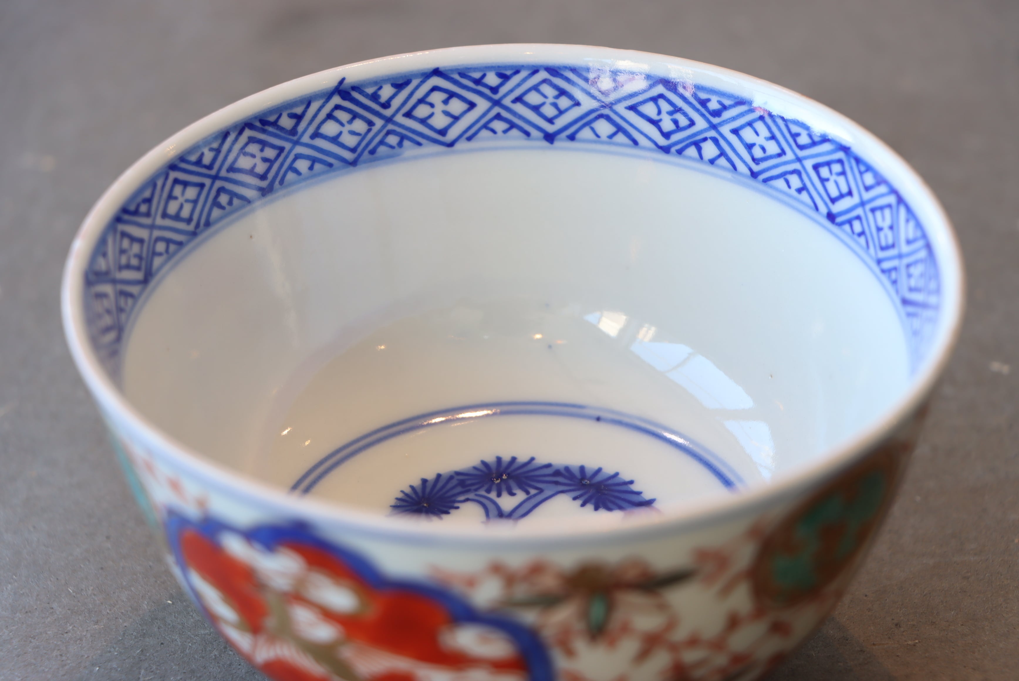 伊万里焼 色絵 鳳凰文 蓋茶碗/Imari covered bowl | (有)新原美術