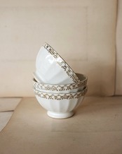 フランス 金の植栽とカフェオレボウルc アンティーク