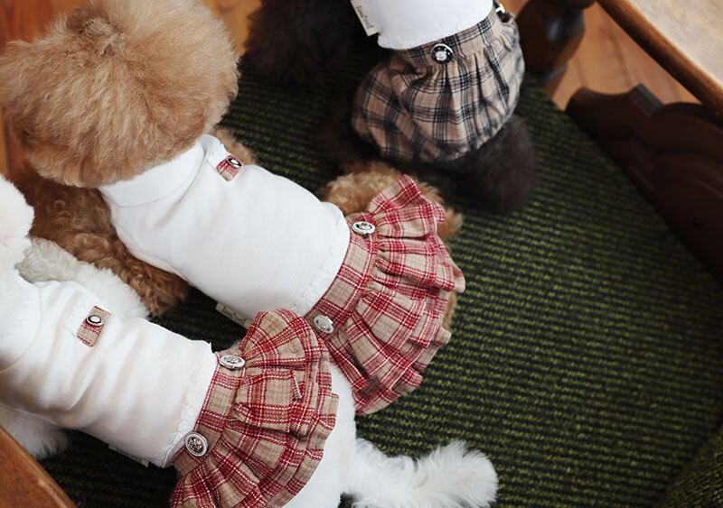 CLASSIC SCHOOLワンピース / 犬服 ワンピース お出かけ 小型犬 中型犬 可愛い ドッグウェア 犬の服 ドレス お揃い