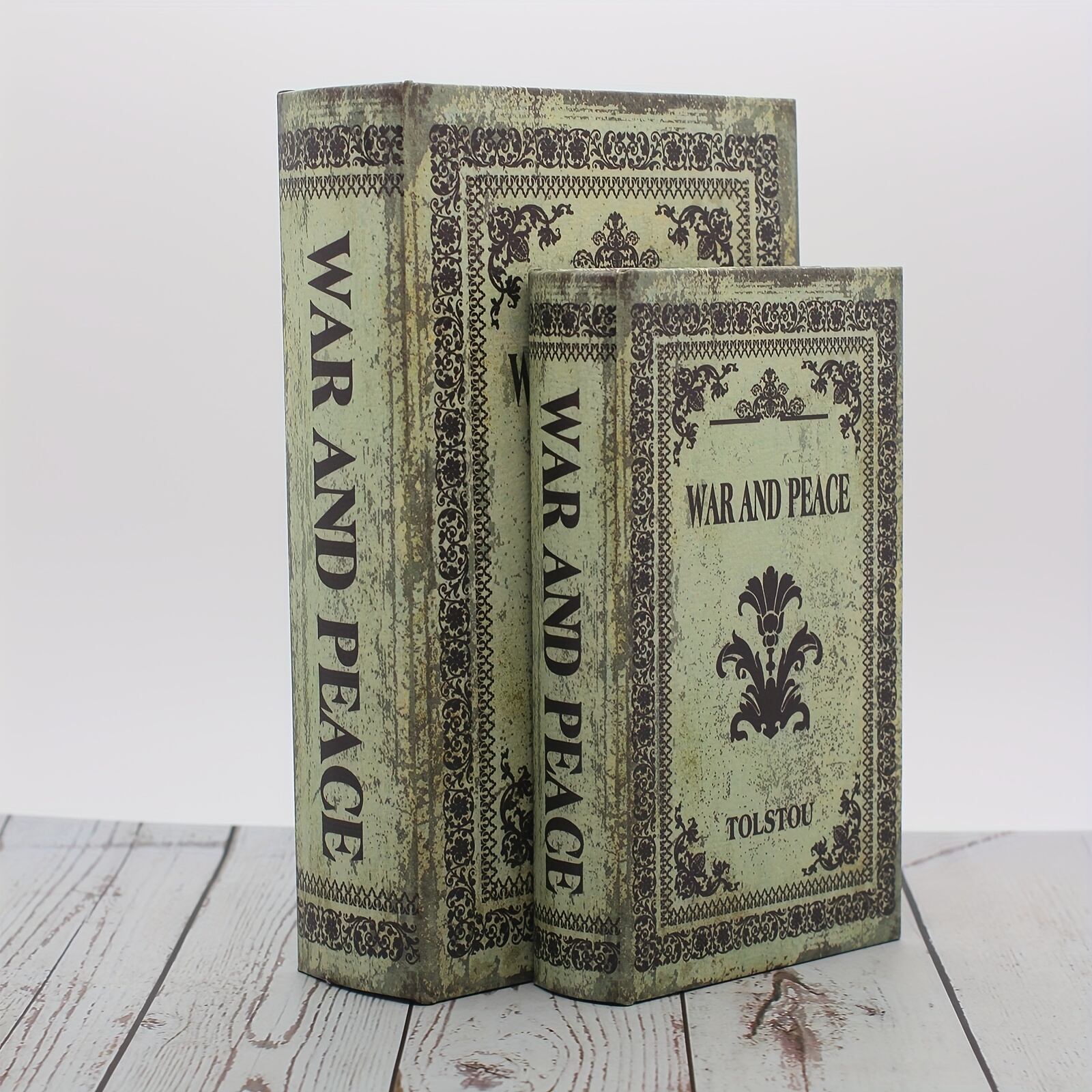 小物入れ 収納ボックス 本型 フェイクブック グリーン 2冊セット 大小