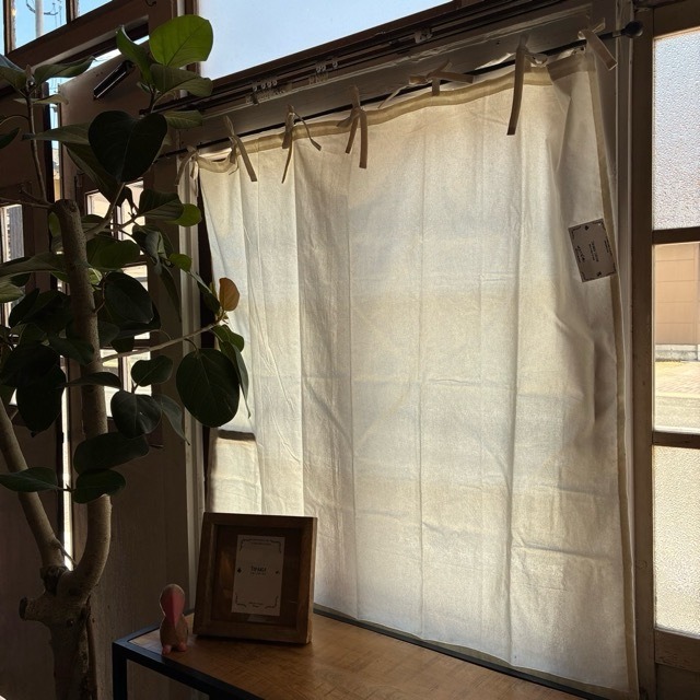 TOPANGA Homefurnishing India Cotton Sheeting curtain　インド　コットンシーチングカーテン　110×100cm　ホワイト　白　綿　ナチュラル　腰高窓　レースカーテン　中厚　カーテンポール　暖簾
