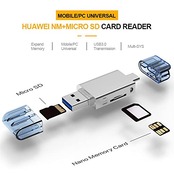 JSER Xiwai USB-C Type C/USB 2.0 - NM ナノメモリーカード&TF Micro SDカードリーダー Huawei 携帯電話 ノートパソコン用