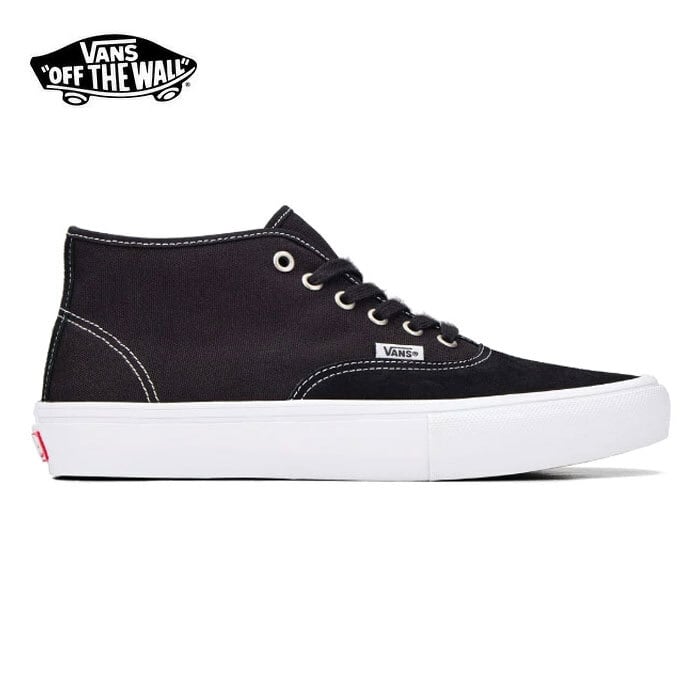 VANS skate authentic mid BLACK/WHITE バンズ スニーカー