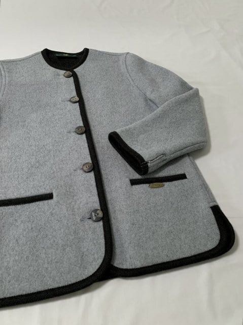 1980's Piping Design No Collar Tyrolean Jacket