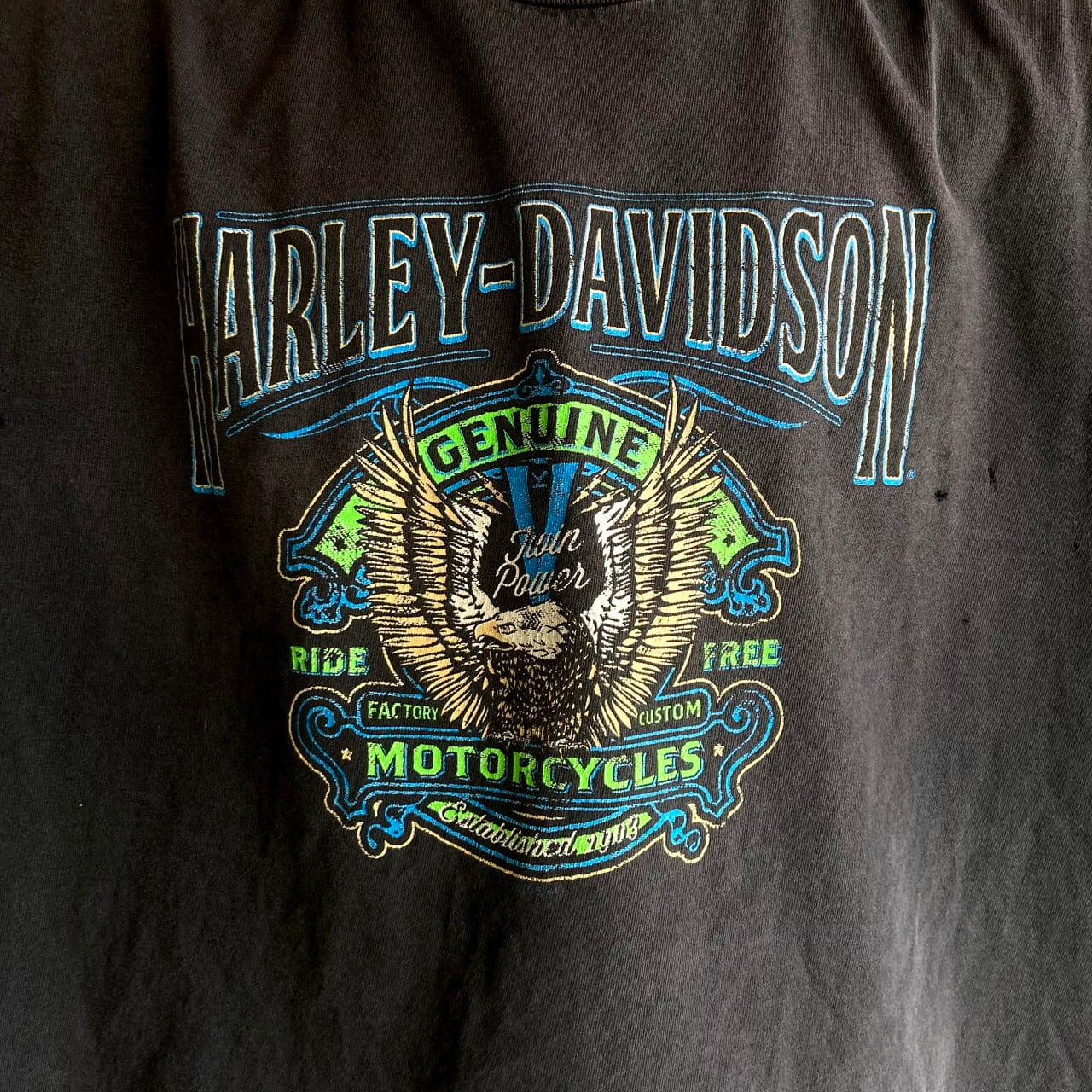 ビッグサイズ Harley-Davidson ハーレーダビッドソン フロントロゴ バックプリント メキシカンスカル Tシャツ メンズXXXL 古着  モーターサイクル バイクTシャツ 両面プリント フェードブラック 墨黒 大きいサイズ【Tシャツ】 | cave 古着屋【公式】古着通販サイト 