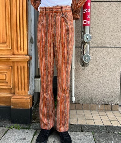 BED j.w. FORD ベッドフォード　Lame thread flea trousers MIX 22SS-B-PT01-1　0　179cm  63kg 【表参道t04】 | ブランド古着Brooch powered by BASE