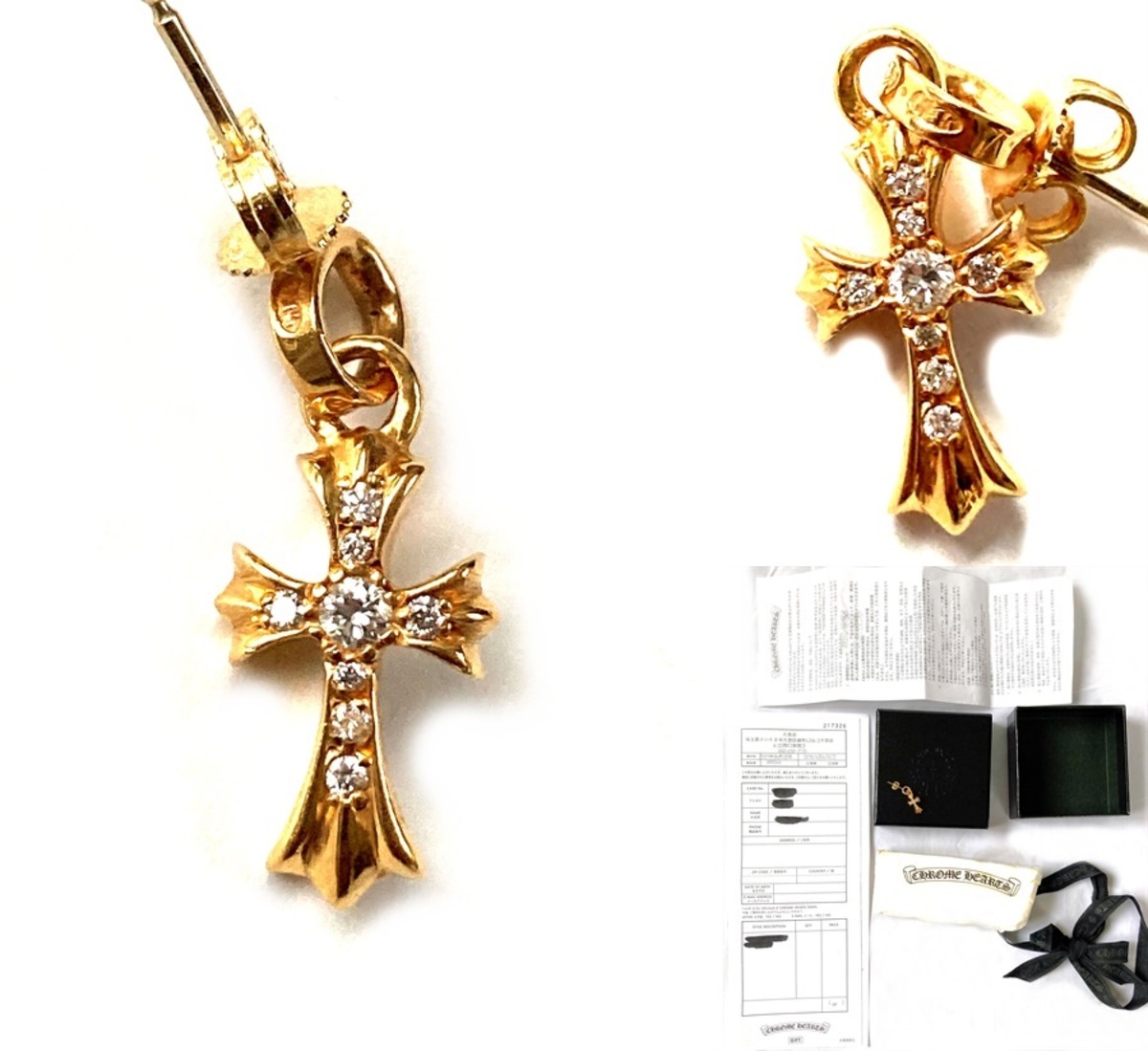 CHROME HEART クロムハーツ CHクロス 22K パヴェダイヤ ベビーファット 
