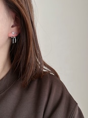 SS パールオンリボンピアス