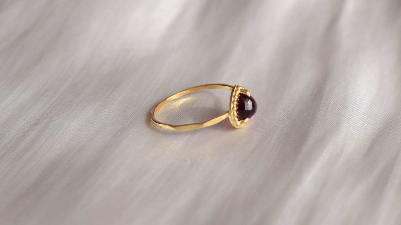 ＊1点もの＊Garnet ring《silver925+14KGP》