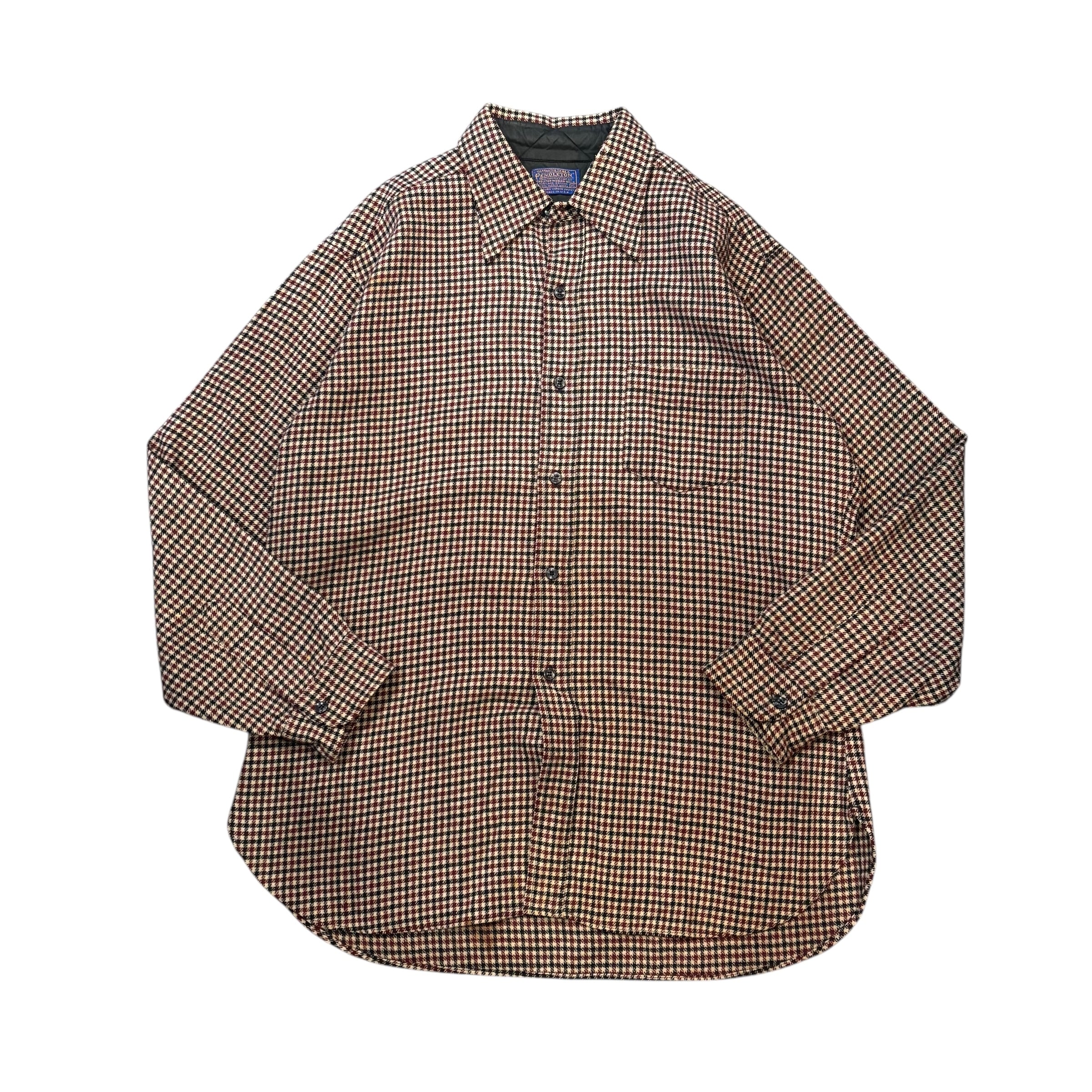 【古着】70's PENDLETON Houndstooth pattern Wool Shirt