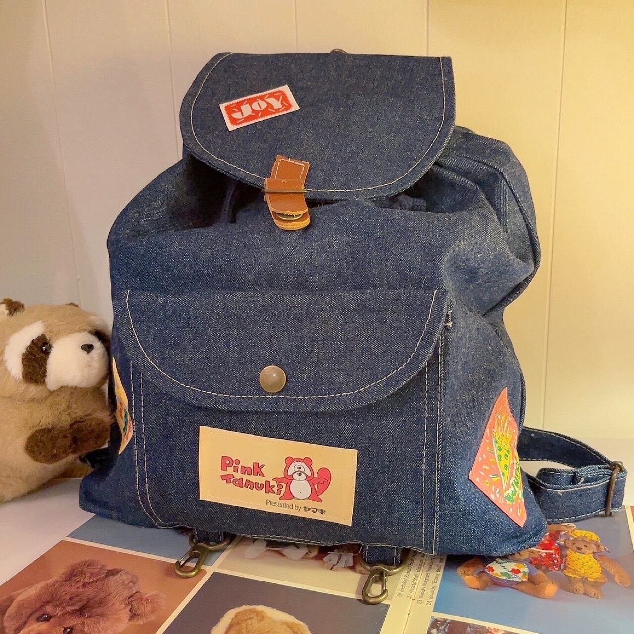 tanuki wappen denim backpack