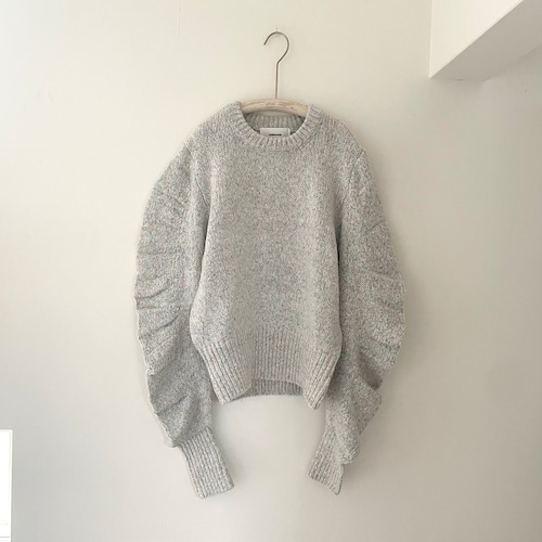 naoki tomizuka/Power shoulder knit gray
