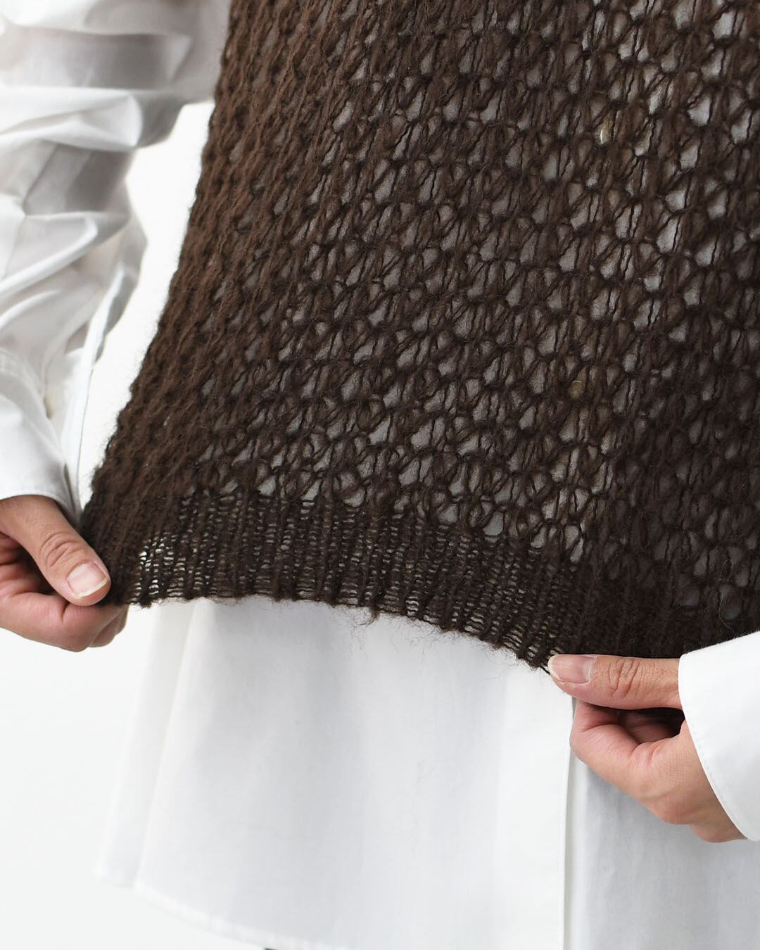 TOSHIKOさま 未使用級✨ミズイロインド　2024AW　ボアロングベスト　ブ mizuiro ind [ミズイロ インド] hairly cocoon wide vest [3-220085