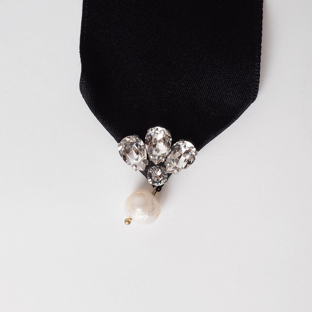SILK  SATIN  BOW - NOIR