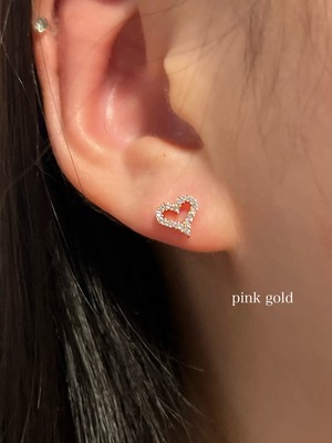 Mini heart zirconia pierce