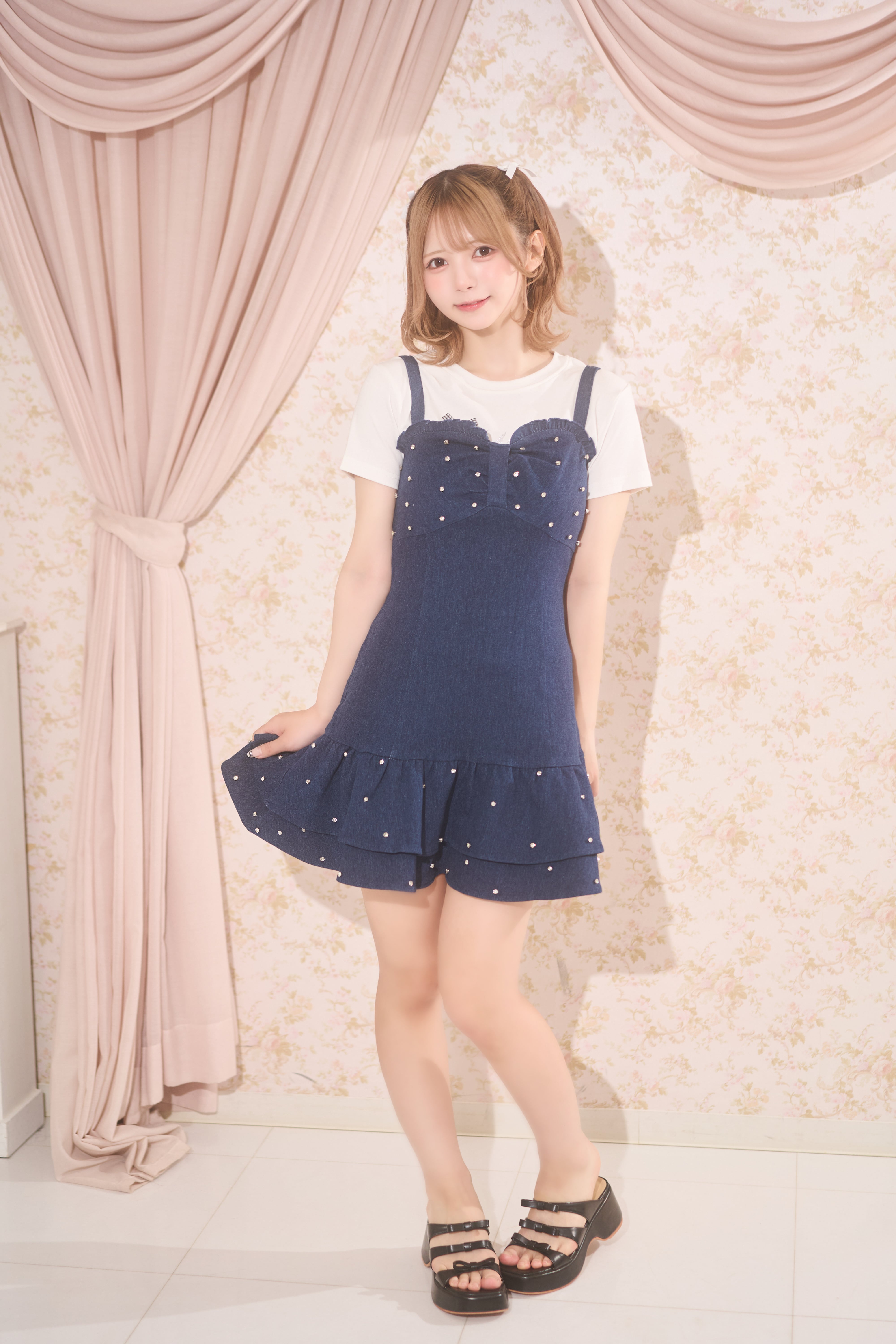 denim ribbon bijou op
