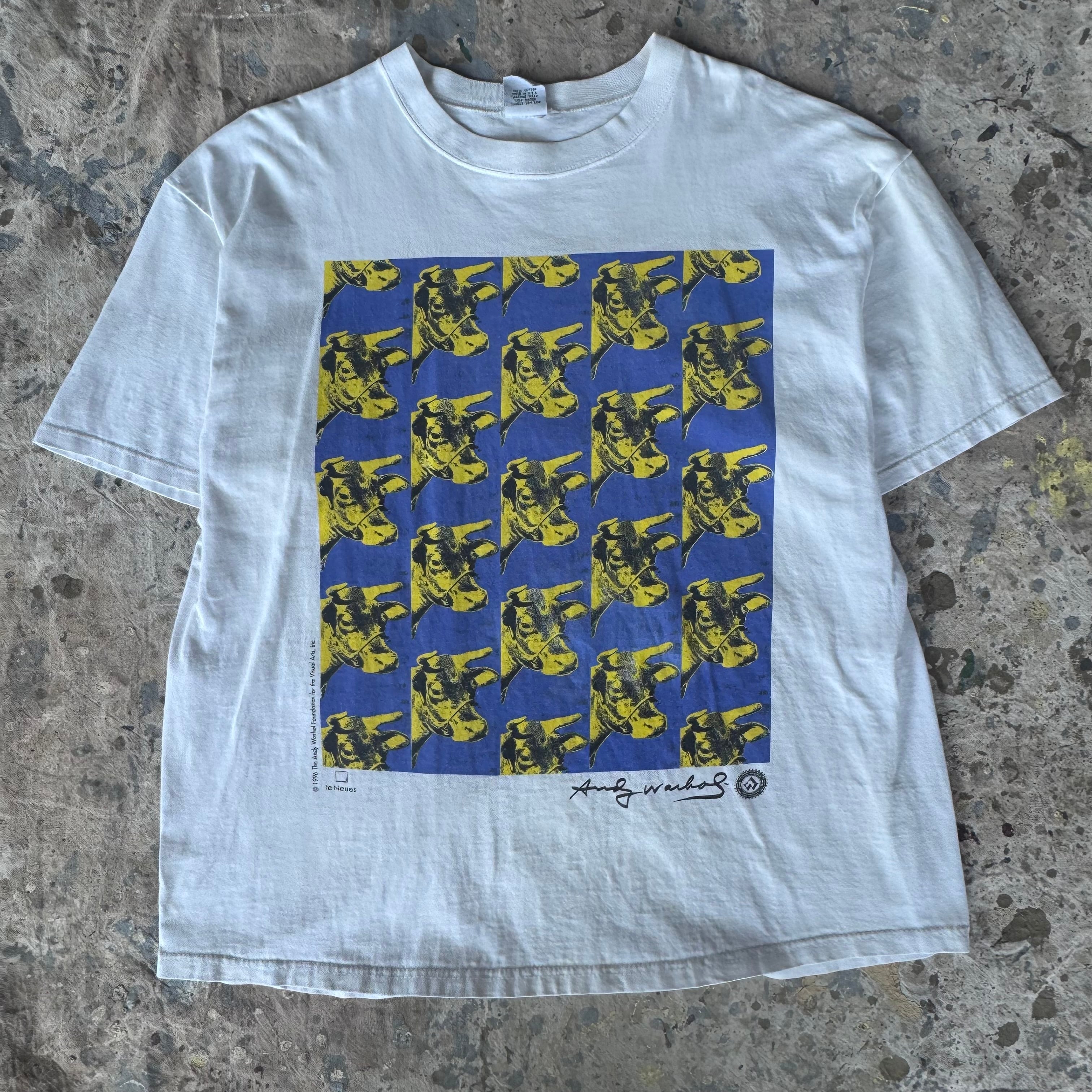 90s Andy Warhol Tシャツ USA製 Cow Wallpaper ホワイト XL | 古着屋