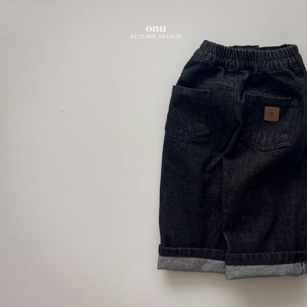 【ONU】ロールアップデニムパンツ ブラック 80〜130cm 240825 - 2