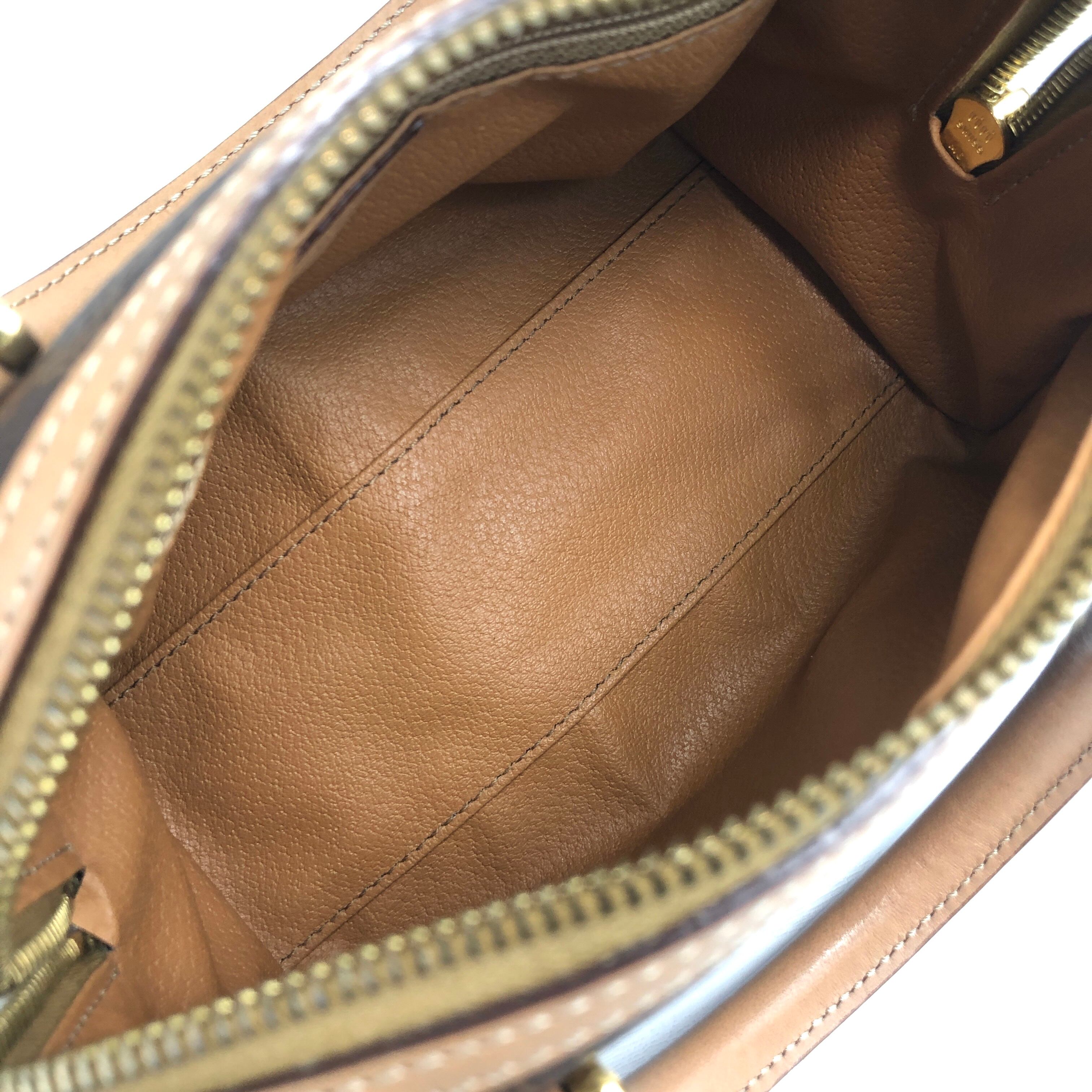 CELINE セリーヌ マカダム ハンドバッグ ブラウン PVC レザー ミニ