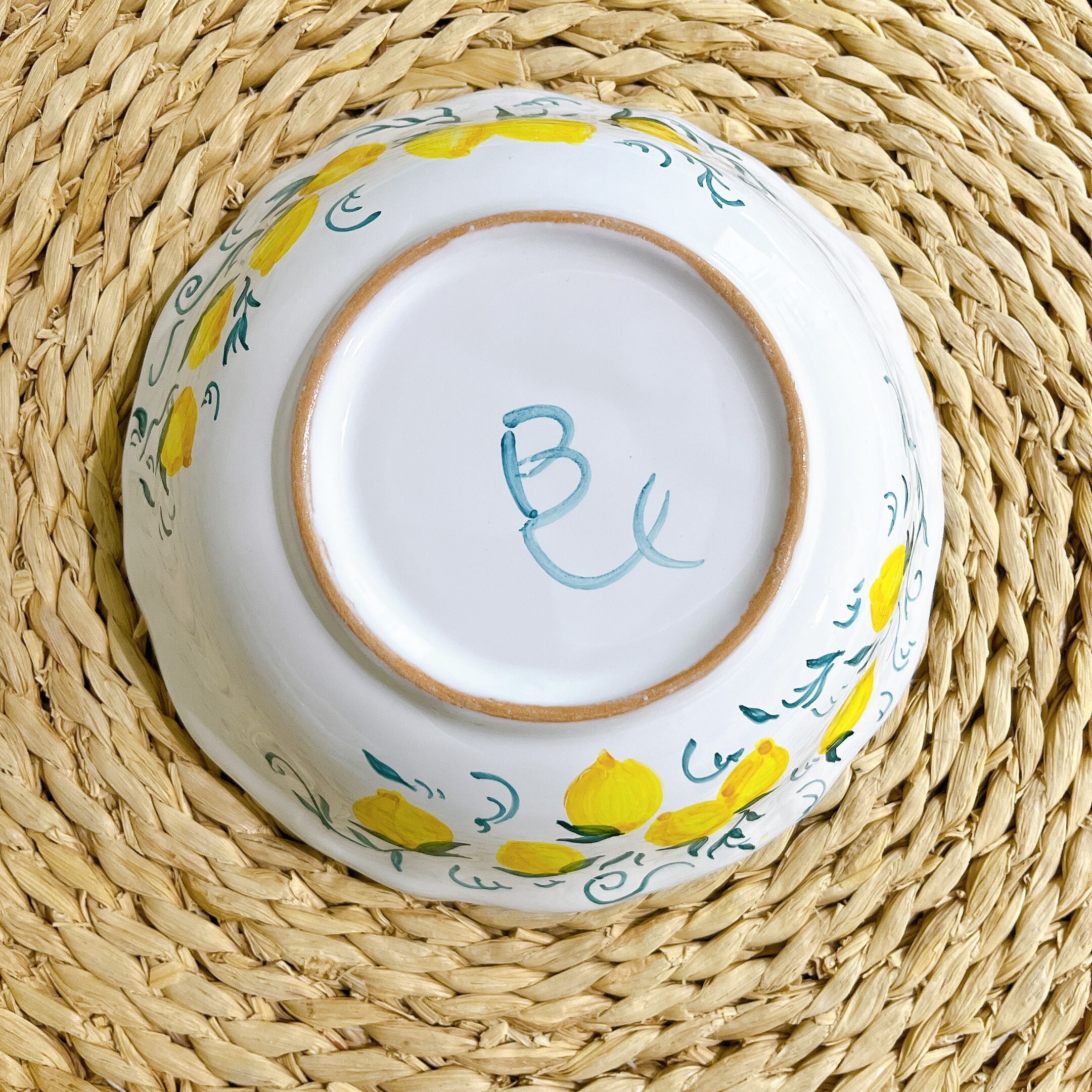 油彩画 レモンとボウル イタリア製〉レモンオリーブ サラダボウル-ストラーダビアンカ