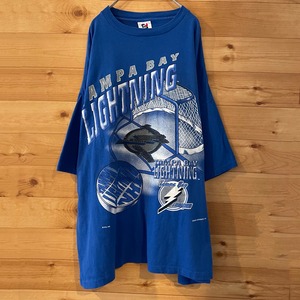 【SIGNAL】90s タンパベイライトニング Tシャツ NHL オーバーサイズ ビッグプリント アイスホッケー