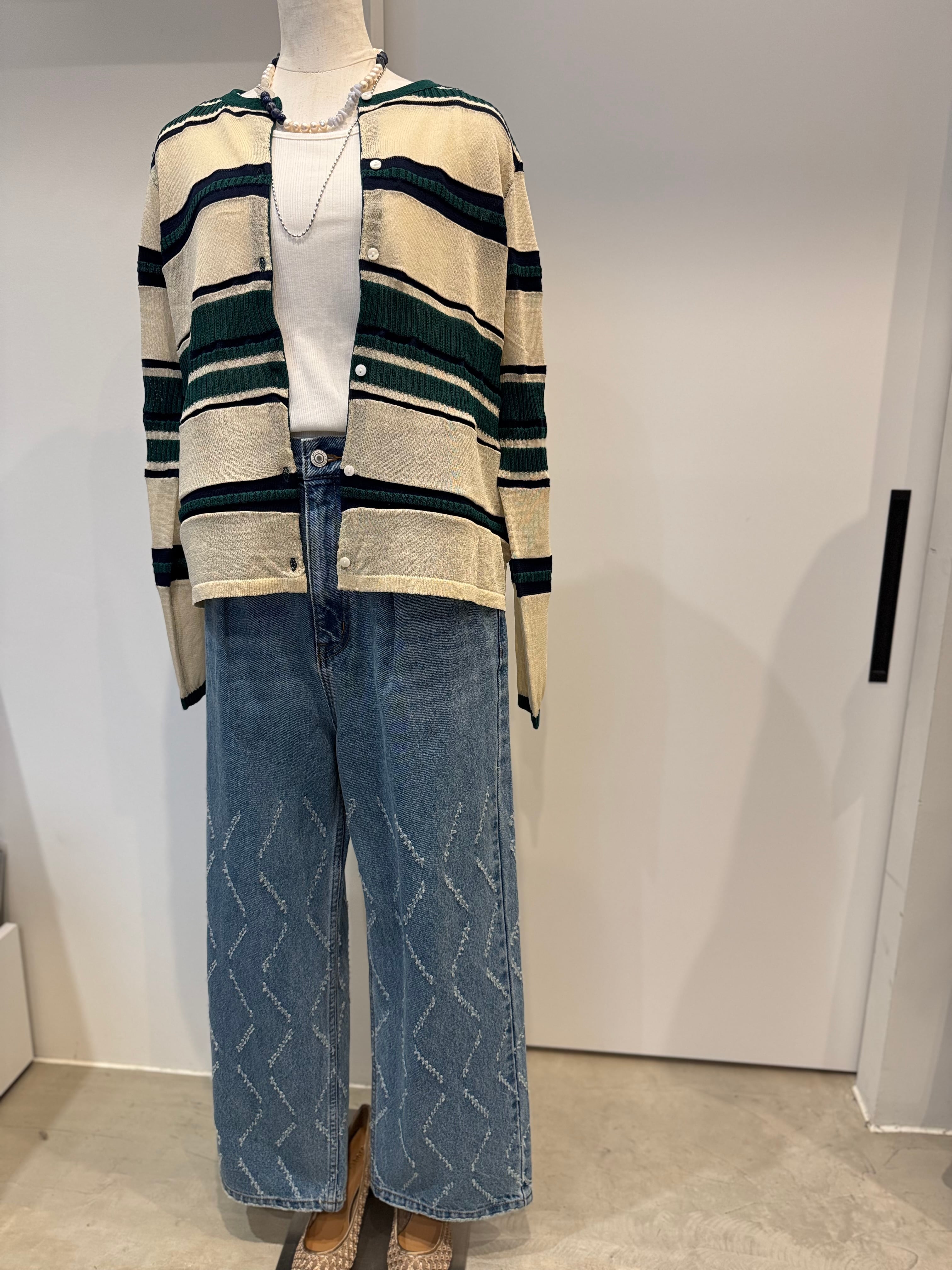 【CHIGNON】マルチボーダーカーディガン 9561-090