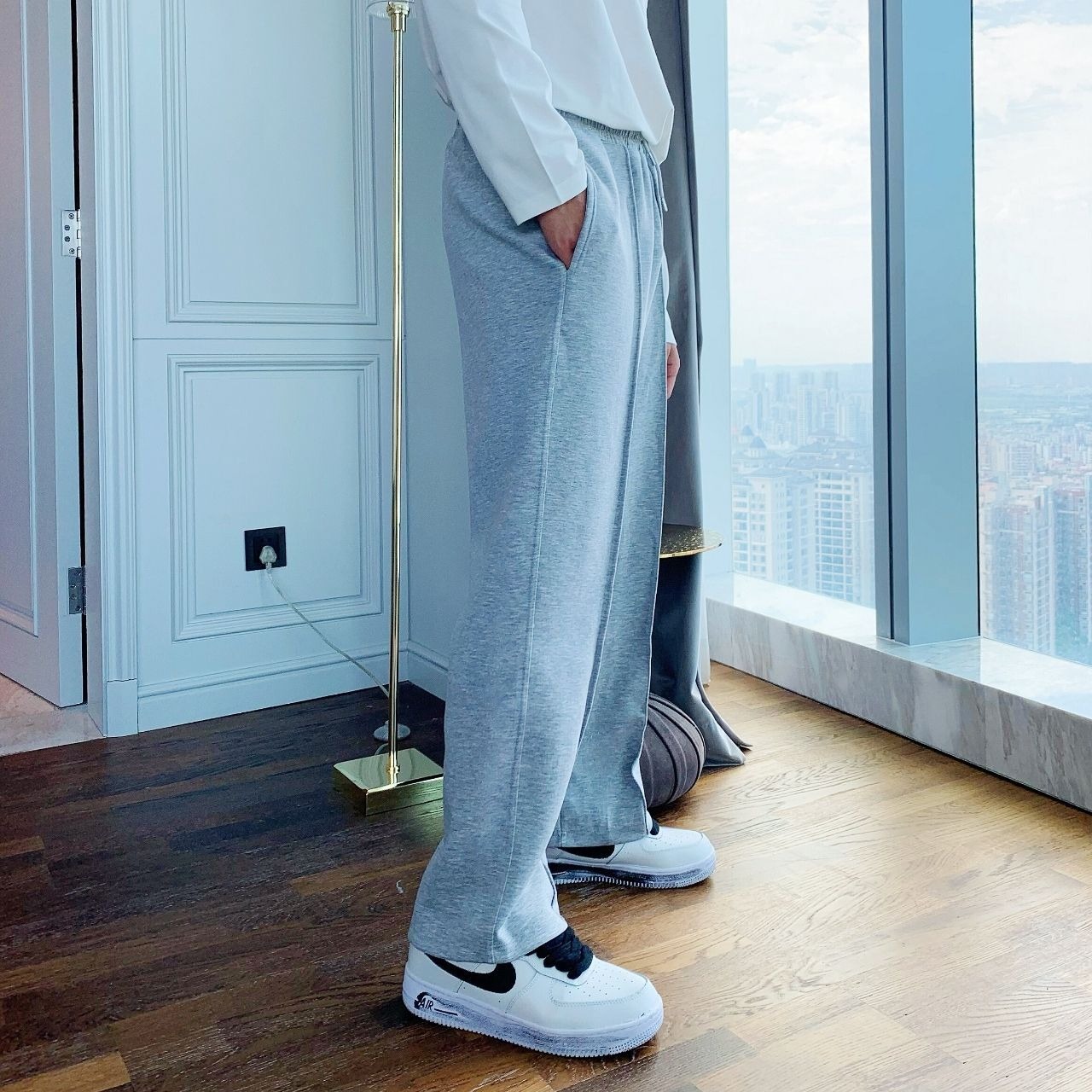 ルーズストレートセンタープレスパンツ　MT0530002