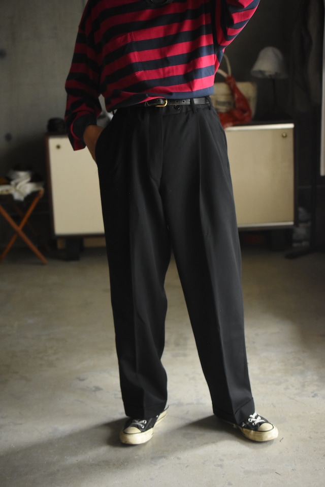 OK/00's “BROOKS BROTHERS" wool serge wide slacks.