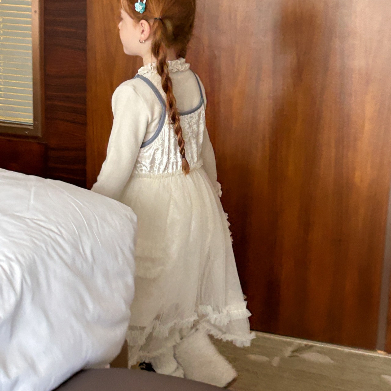 秋ベルベット&チュールキャミソールスカート