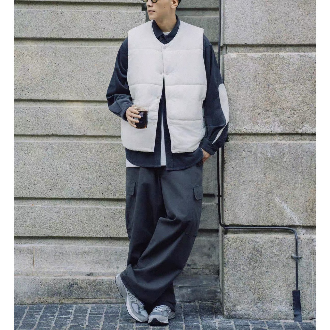 Padded snap button vest 1535 - 13