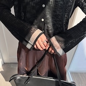 フレアスリーブシアーニットCD/ブラック