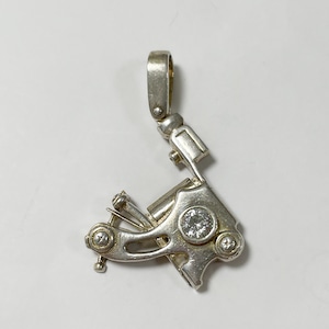 Old 925 Silver Super Heavy Tattoo Machine Pendant Top