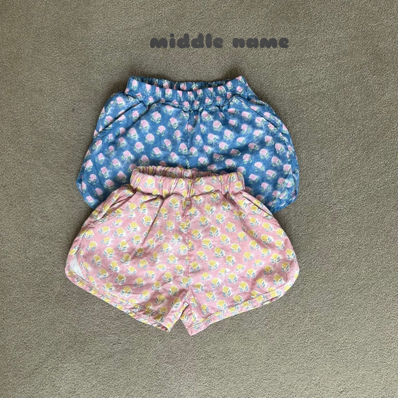 【middle name】ビンテージフラワーショートパンツ 90〜110cm ピンク【240431】 - 5