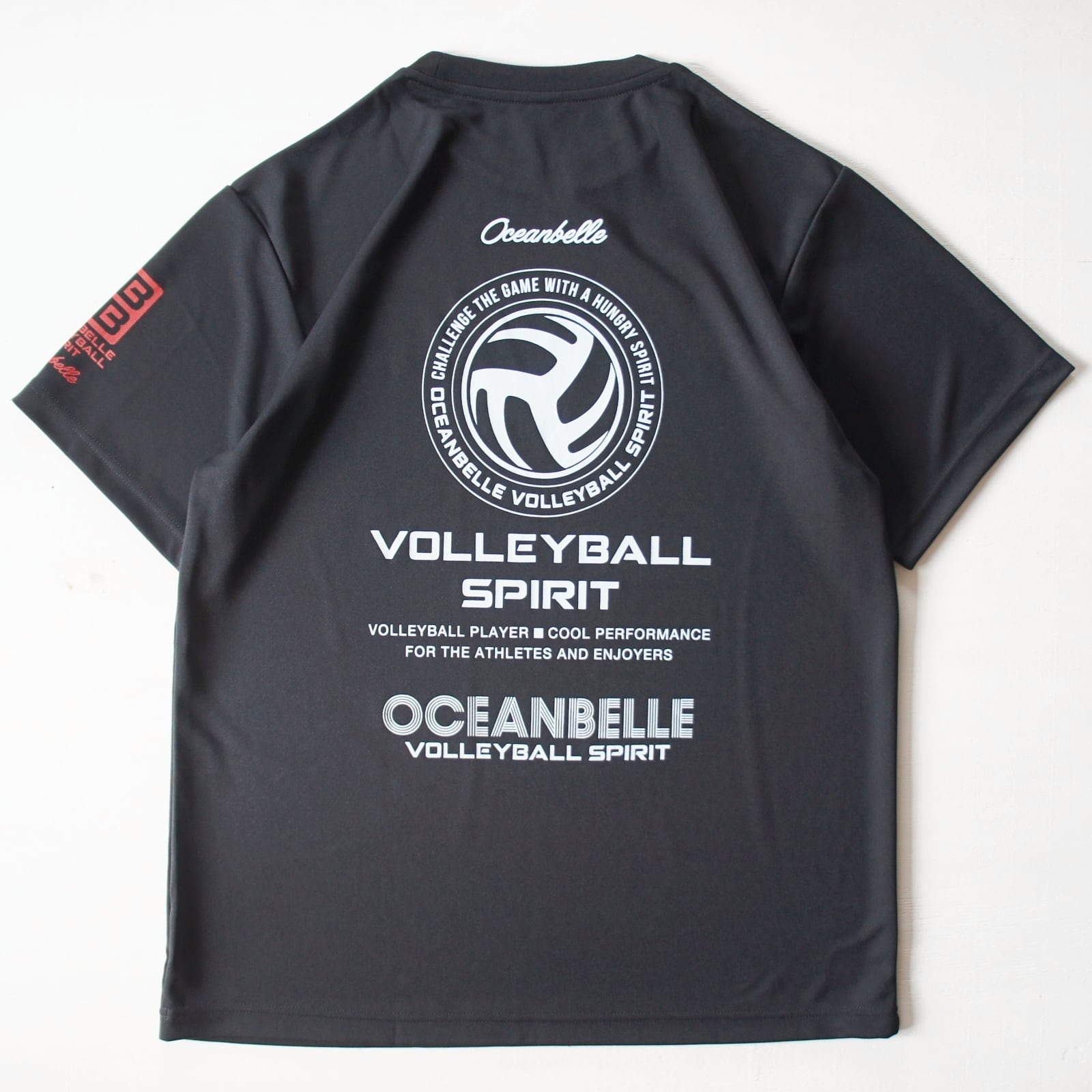 ドライTシャツ VolleyBall SPIRIT by OCEANBELLE（ブラック×ブルー