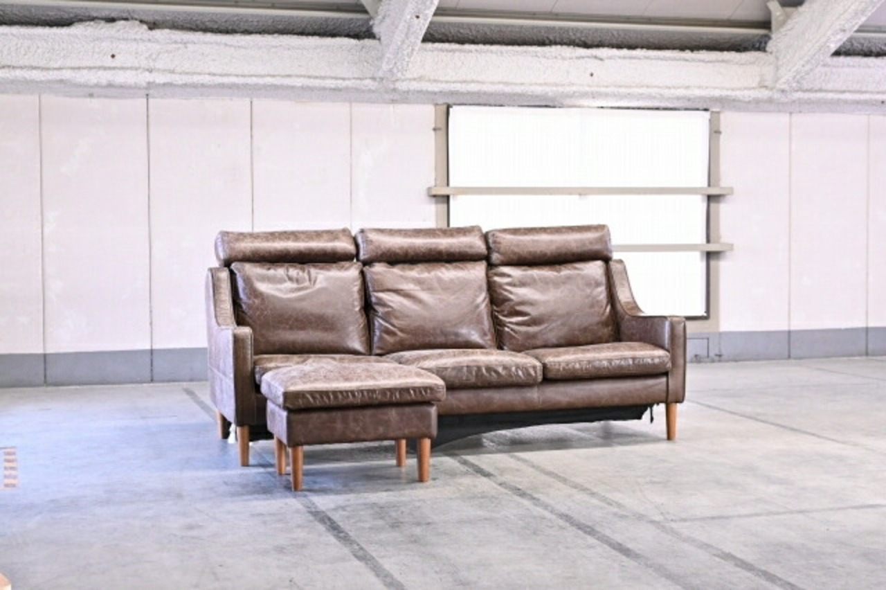 unico 33万「CLAD/クラード」本革 三人掛けソファ トリプルソファ カバーリング アームソファ ウニコ クラード【中古家具/中古インテリア/USED家具ユーズド家具/リサイクル】