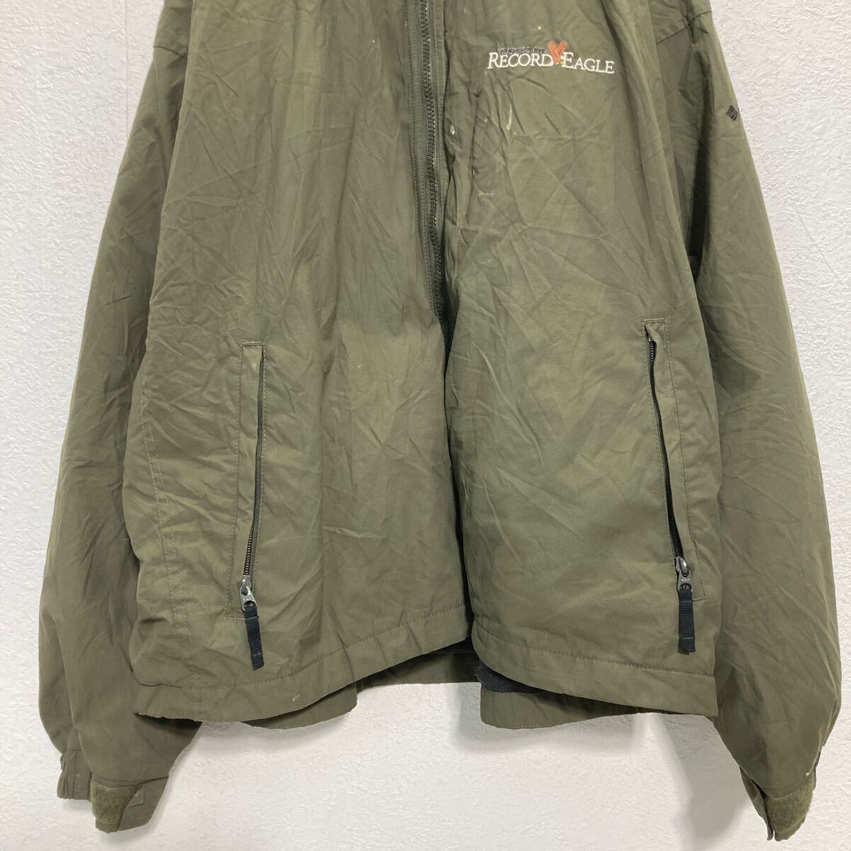 Columbia ジップアップ ナイロンジャケット XL オリーブ コロンビア 裏