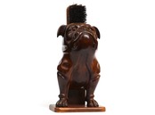 1900-20s  Bulldog  Glass Eyes  Brush Holder