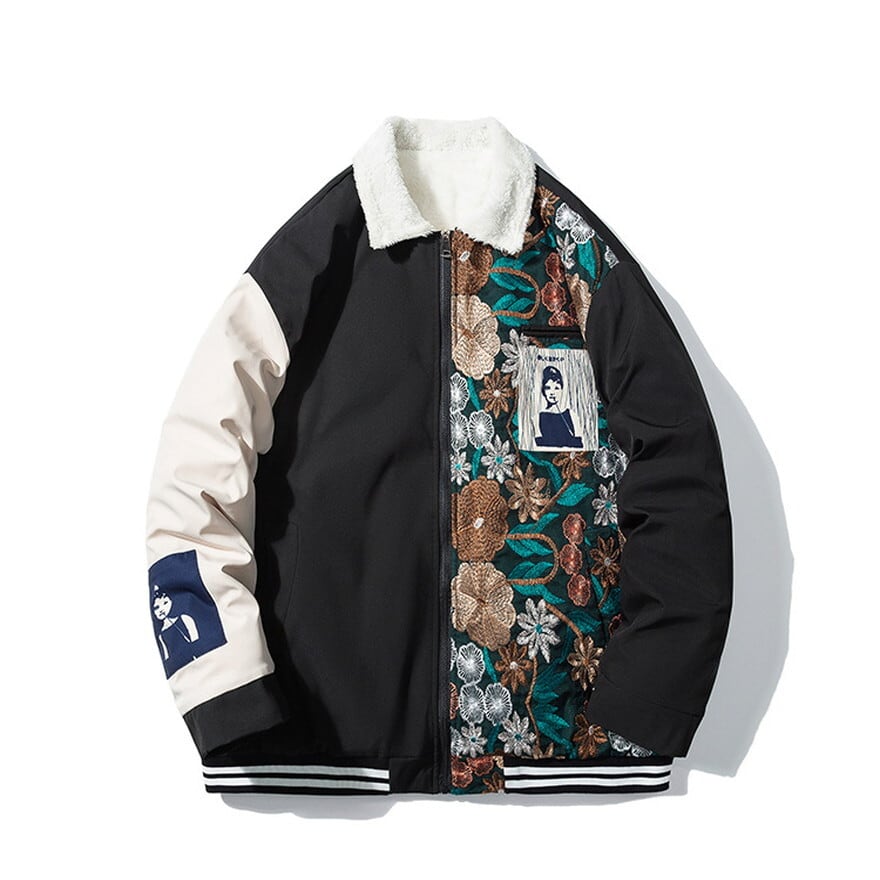 サブカル 服 地雷系 通販 メンズ パーカー ジャケット ブルゾン 刺繍