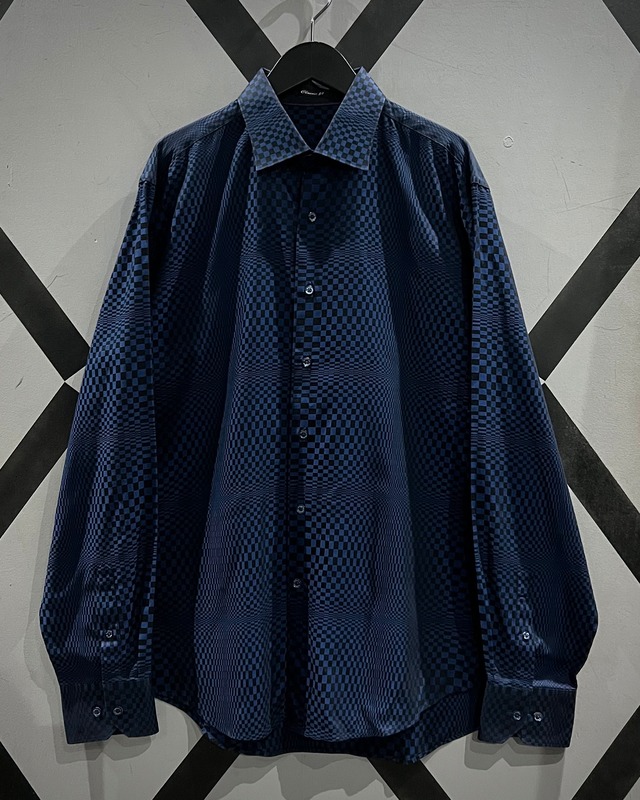 【X VINTAGE】Block Check Pattern Loose L/S Shirt