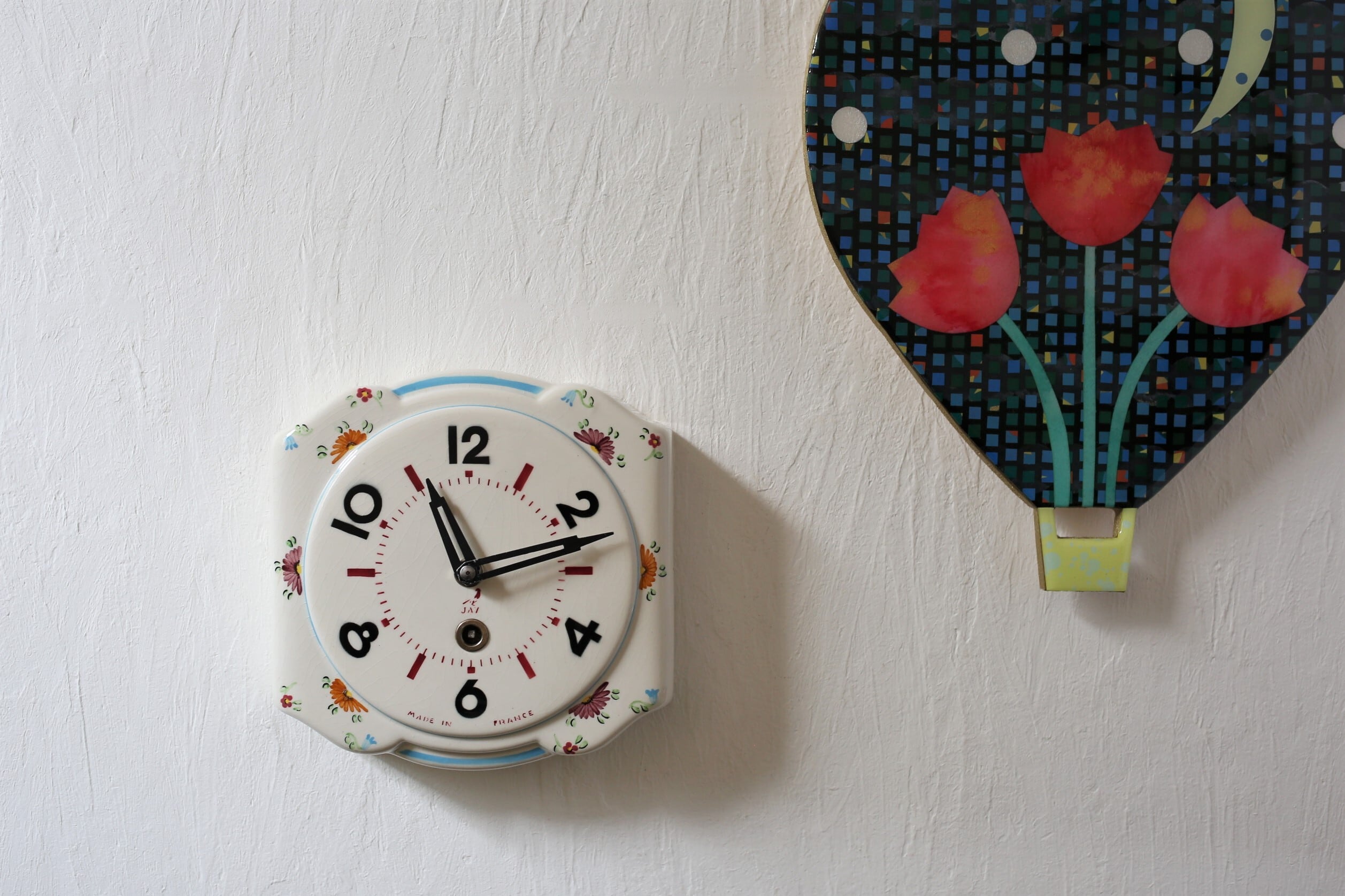 フランス　JAZ 陶器の掛時計　アンティーク品 フランス JAZ 陶器の掛時計 アンティーク品 フランス JAZ 陶器の